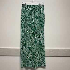 Gorgeous Wide Leg Leaf Print Pants L